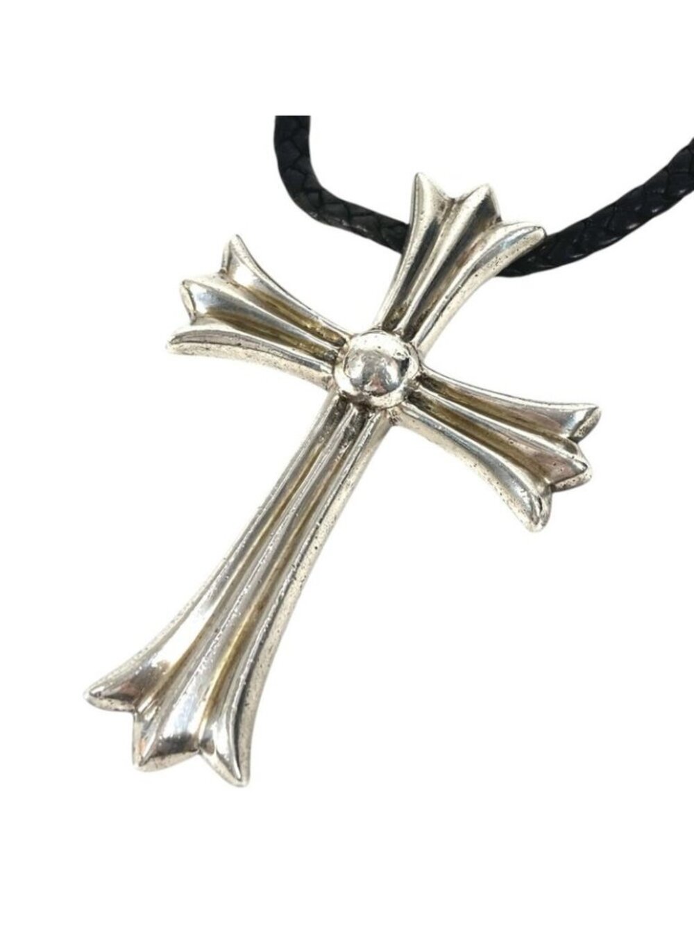 Chrome Hearts Necklace CH Cross Large Choker Pendant Silver